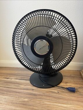 Lasko Black Compact Desk Fan - Adjustable Air Circulation